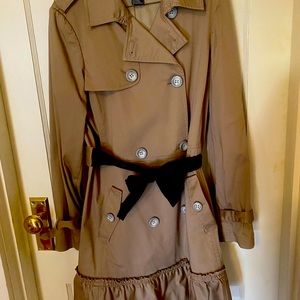 Etcetera trench with Ruffled Hem.